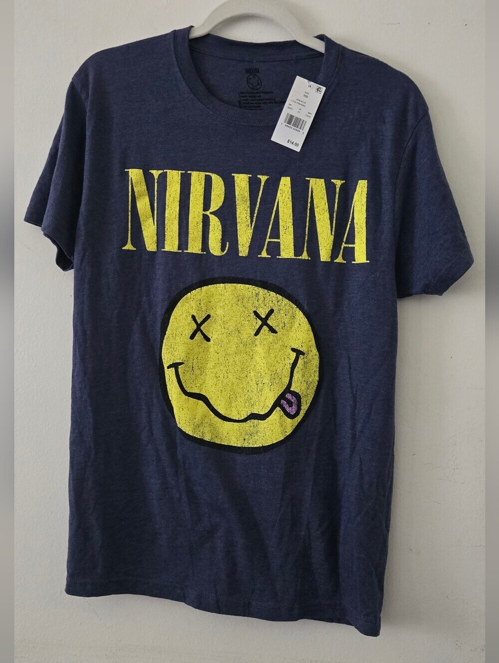 ​Nirvana Graphic Tee NWT Heather Blue Classic Smiley T-Shirt